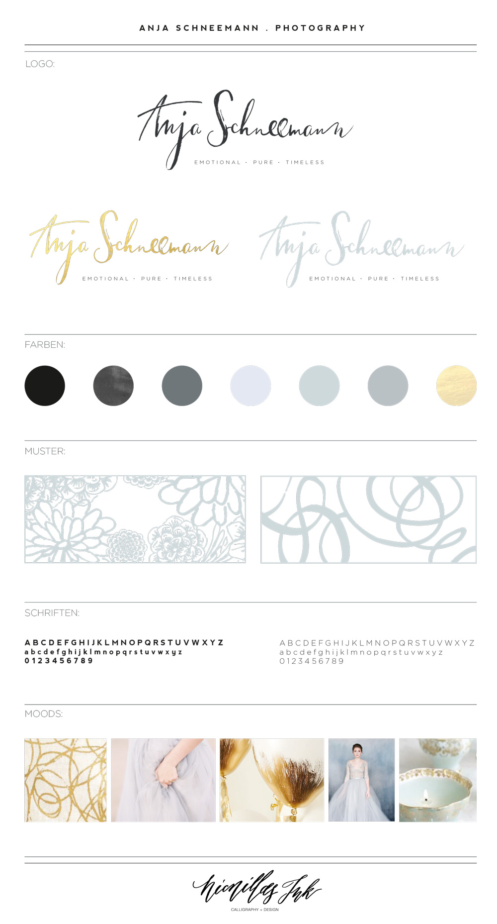 Logodesign and Branding for Weddingphotographer Anja Schneemann, by Nicnillas ink
