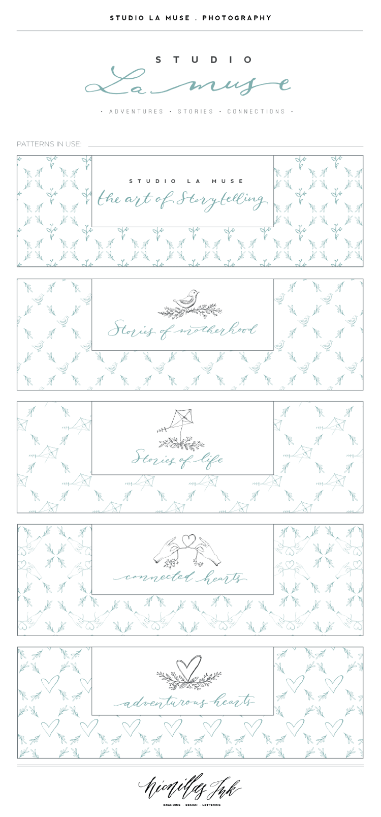 Final brandingboard –Logodesign and Branding for photographer Ashleigh Raddatz, Studio la muse, by Nicnillas ink