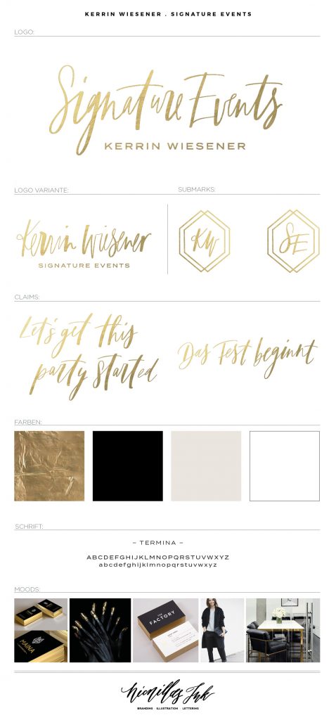 Logodesign and branding for Signature Events by Nicnillas Ink