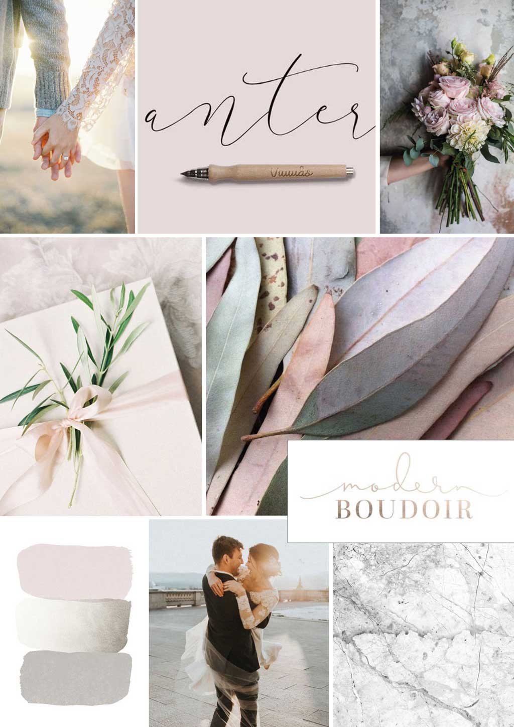 mood and vision board for new branding for photographer Anna Mardo 