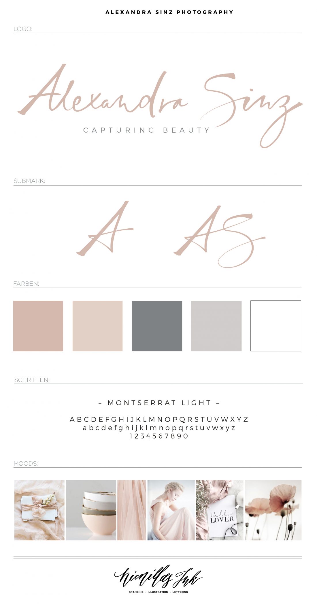 Brand Board for weddingphotographer Alexandra Sinz