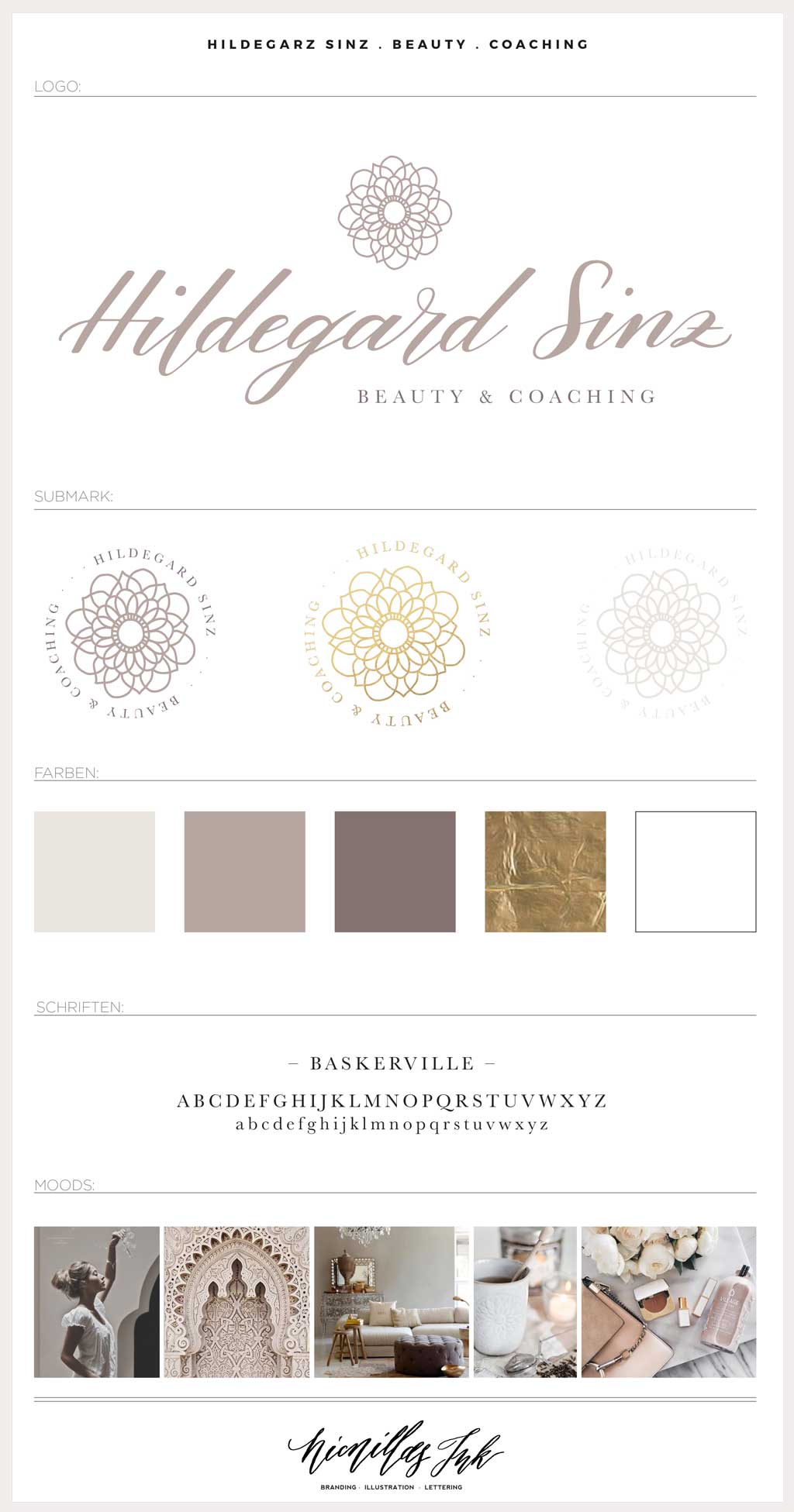 Hildegard Sinz | Logo Design, Brand Board - by Nicnillas Ink
