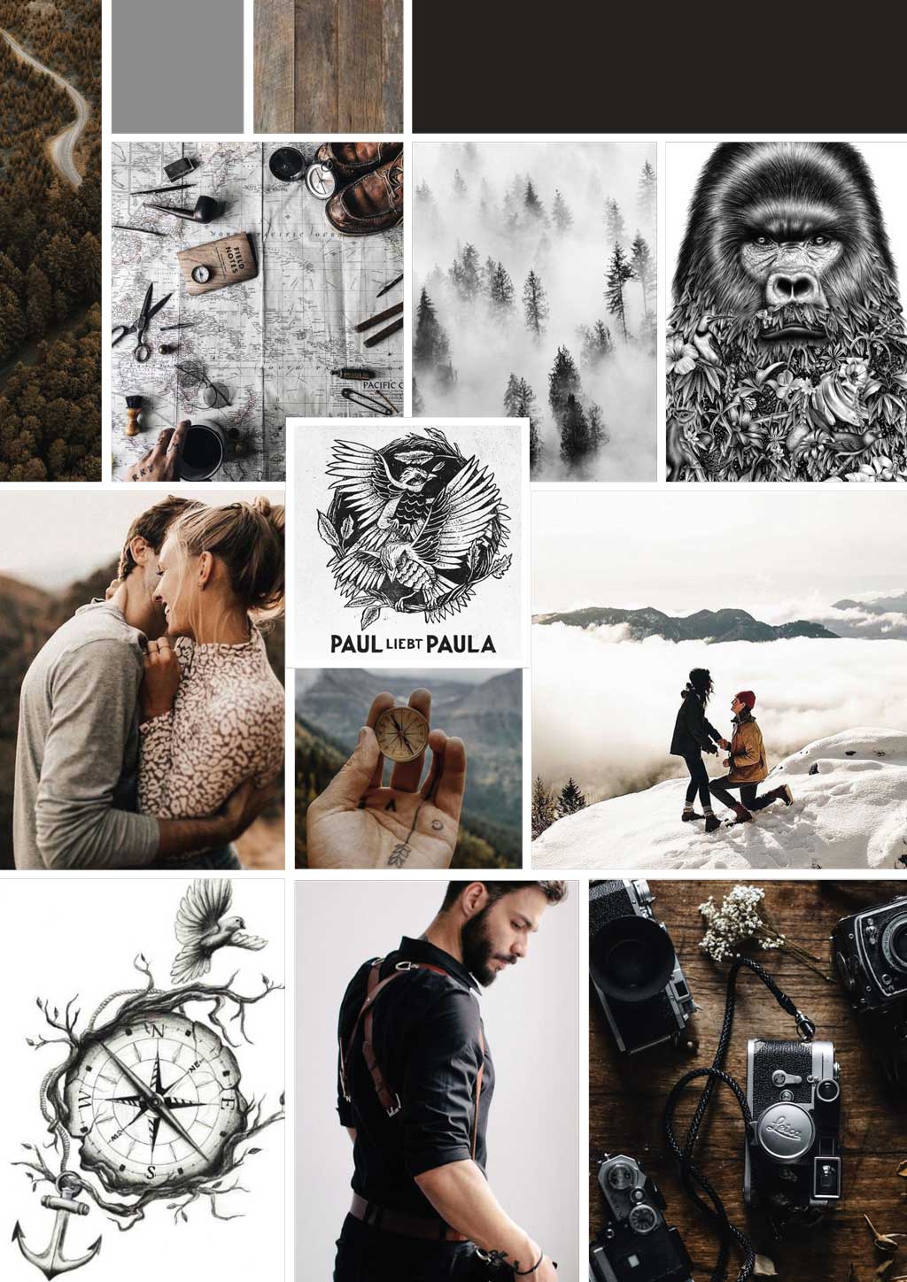 moodboard for wedding photographer branding and logo design