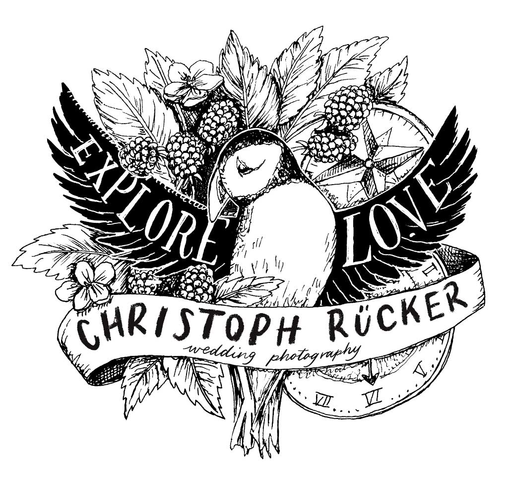 custom illustrated logo with bird