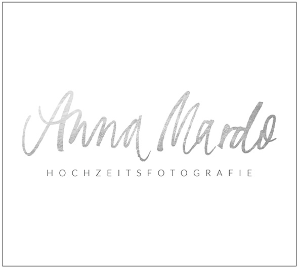 a new custom hand lettered logo in silver for Anna Mardo